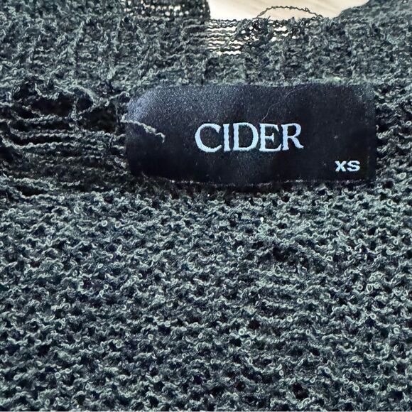 Cider Dark Green Distressed Pullover Sweatshirt Women’s XS - Picture 2 of 2